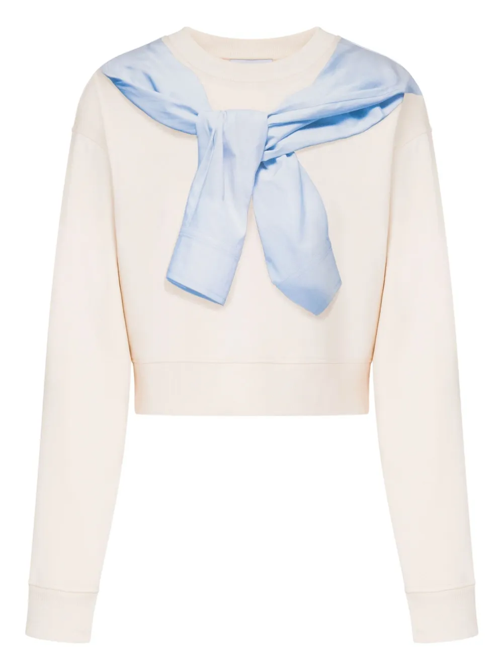 

Укороченная толстовка с эффектом тромплей MOSCHINO JEANS, белый