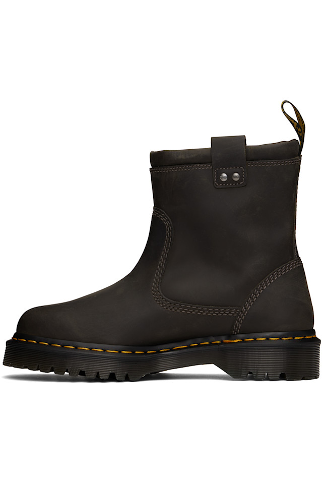 Мужские сапоги Dr. Martens Anistone lo кожаные с заклепками, коричневый — фото 3