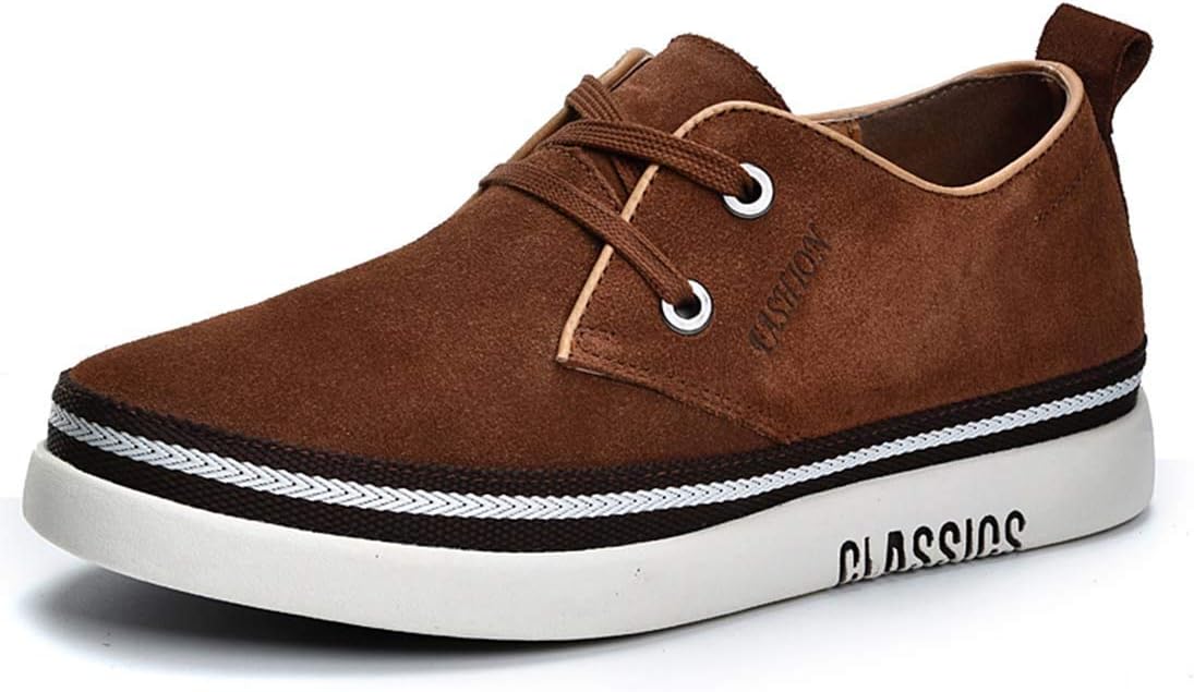 

Мужские невидимые обувные подъемники, увеличивающие рост на 5 см, кожаные и замшевые, с прошивкой, шнуровкой и толстой подошвой, оксфорды Cerythrina, коричневый