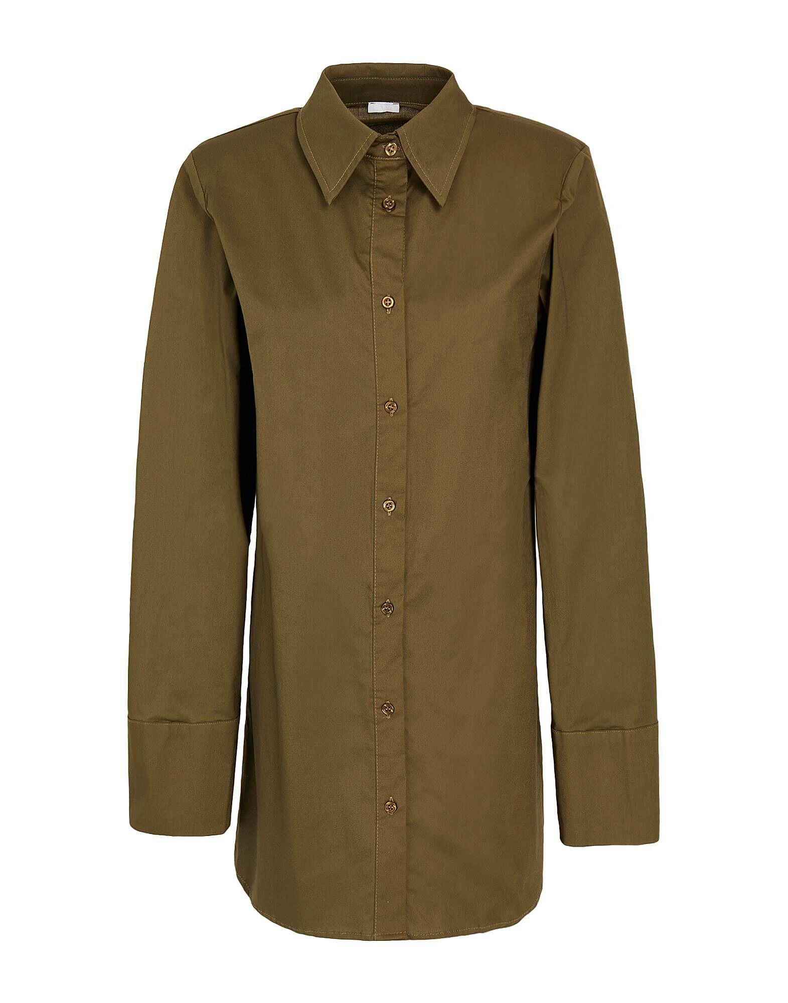 

Мини-платье Cotton Blend Shoulder Pad Mini Shirt Dress 8 By Yoox, зеленый