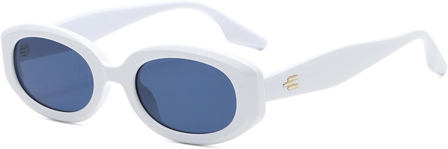 

Женские солнцезащитные очки в пластиковой овальной оправе, мужские солнцезащитные очки для кемпинга и отдыха на природе с защитой от УФ-излучения UV400 VFDHN, White Deep Blue