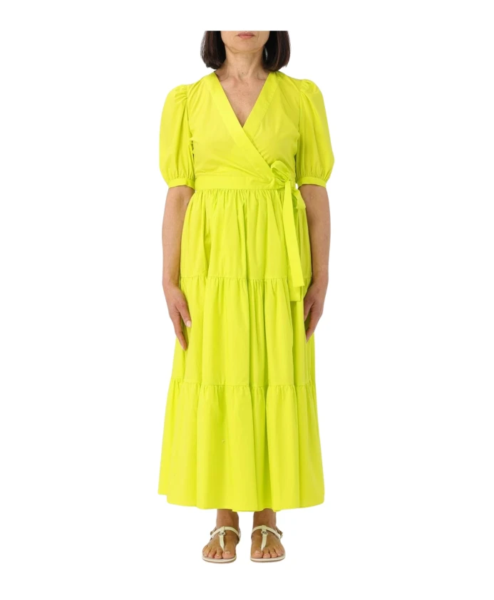 

Желтое платье-халат с пышными рукавами Twinset, желтый