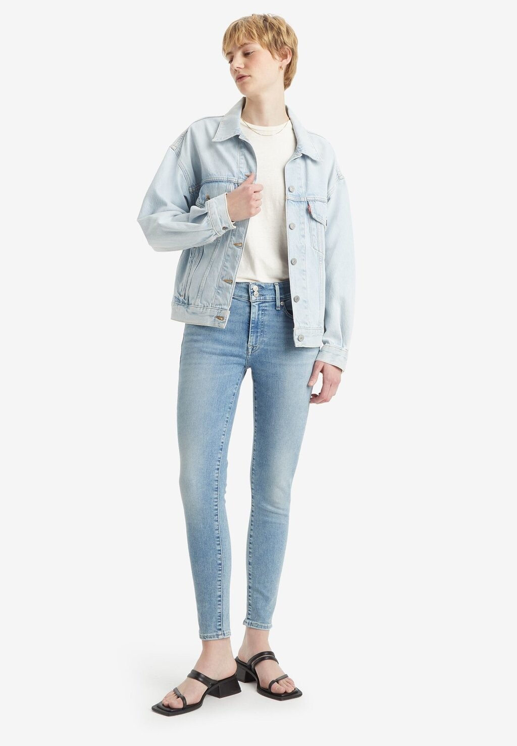 

Джинсы скинни 711™ DOUBLE BUTTON Levi's, светло-голубой деним