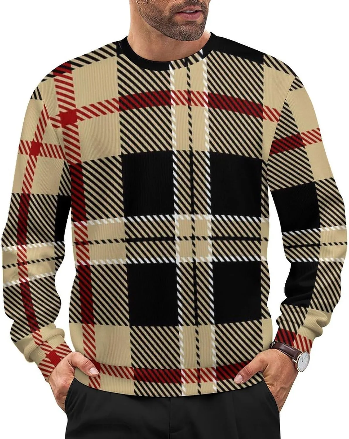 

Мужской свитер свободного кроя с длинными рукавами Meaudiwes