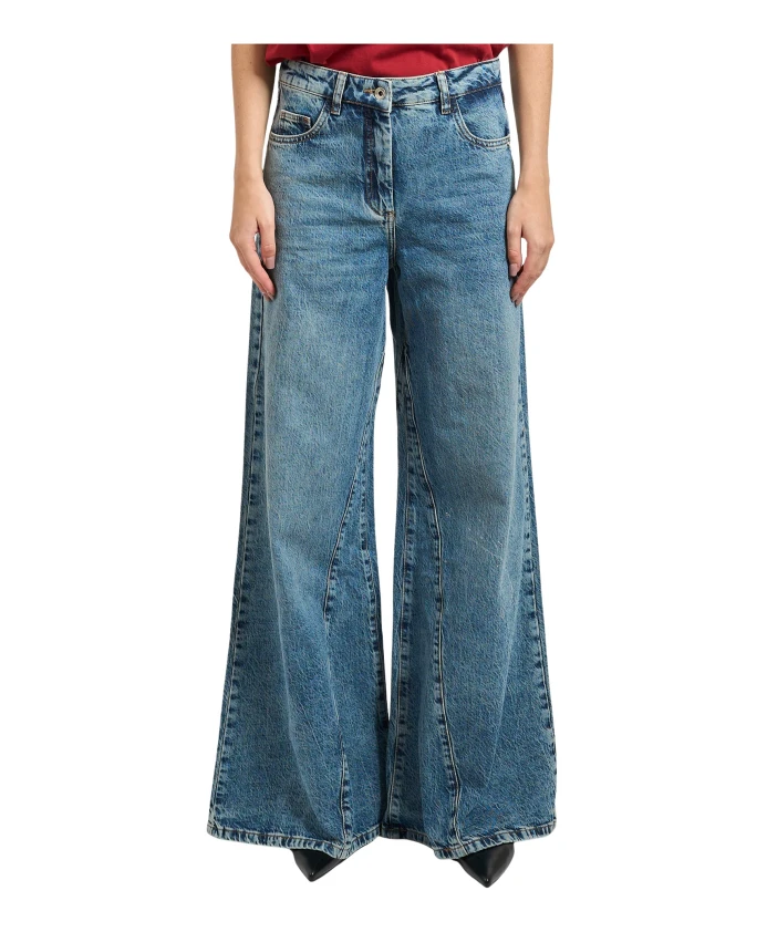 

Синие джинсы с широкими штанинами Patrizia Pepe, синий