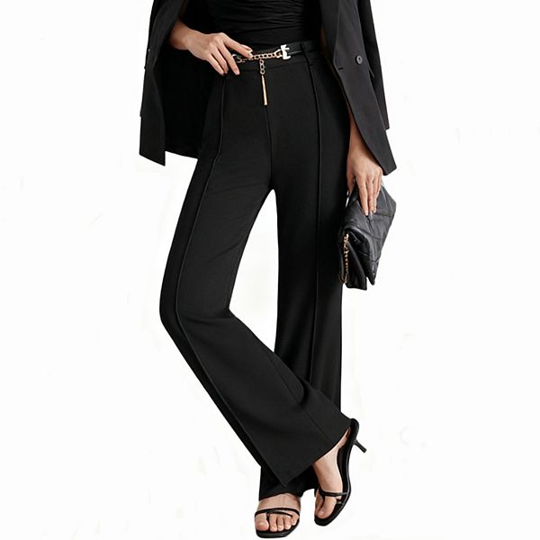 

Женские брюки с широкими штанинами для работы и повседневной носки Clearflower, Black