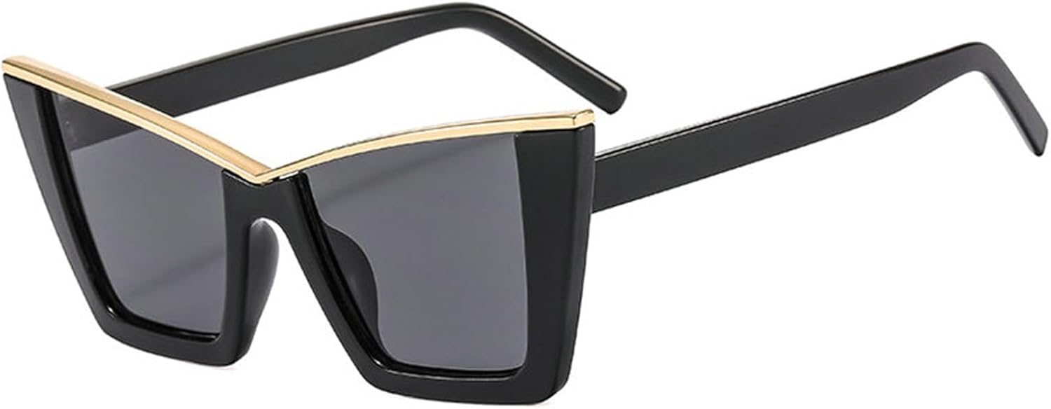 

Винтажные солнцезащитные очки Willochra большого размера с квадратными заклепками для женщин, модные солнцезащитные очки «кошачий глаз» с градиентным переходом цвета, защита от УФ-излучения UV400, Black