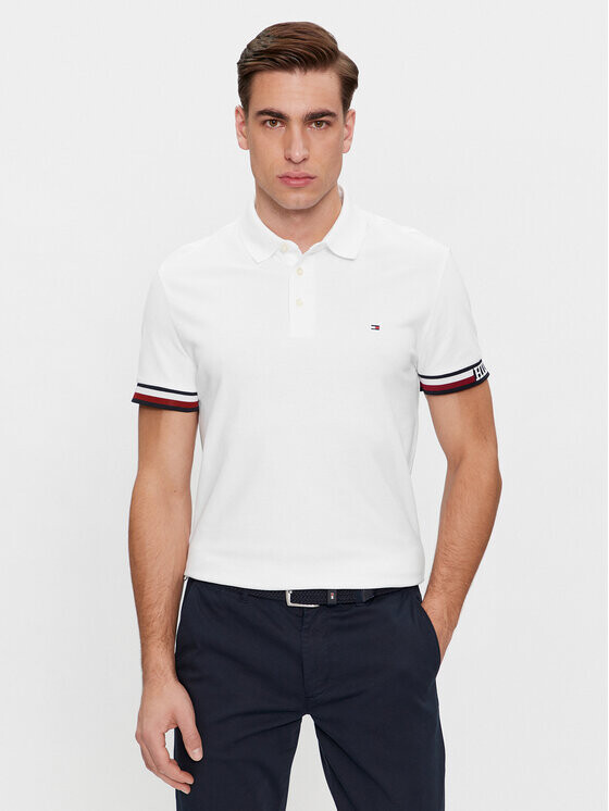 

Рубашка-поло узкого кроя Tommy Hilfiger, белый