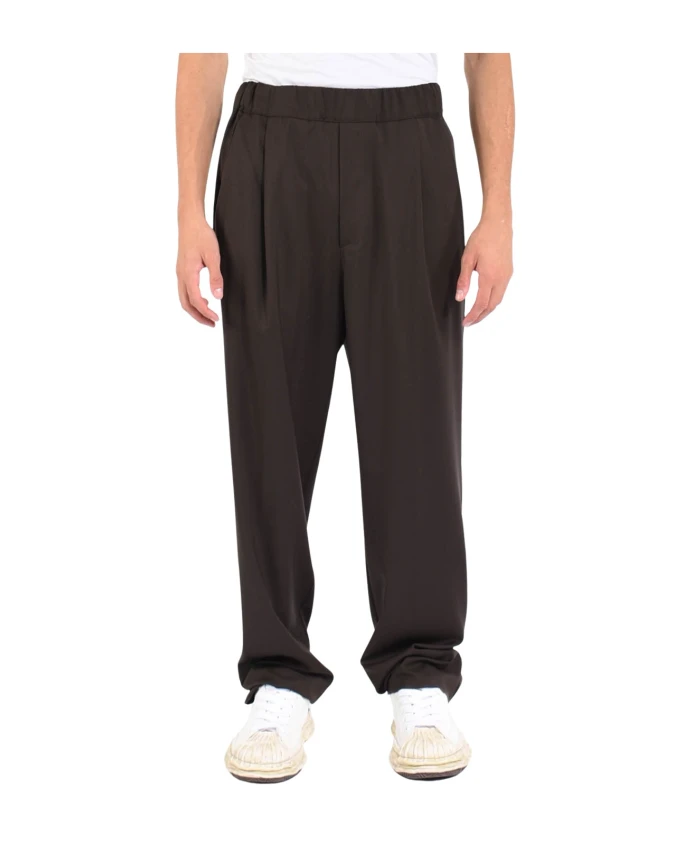 

Широкие шерстяные брюки Laneus, коричневый