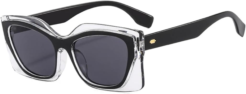 

Модные винтажные солнцезащитные очки в крупной оправе с заклепками для женщин и мужчин, летние, для путешествий и отдыха на природе, солнцезащитные очки UV400 TKKTLLT, Black Gray