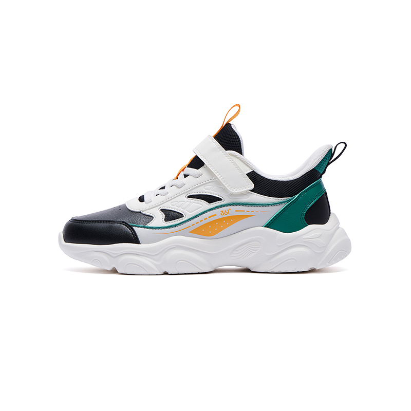 

Износостойкие низкие повседневные детские кроссовки Black White Gray для подростков 361°KIDS, Carbon черный/feather белый/aqua grey