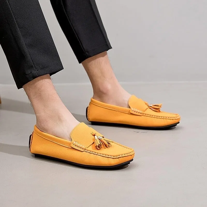 Лоферы мужские из PU кожи, модель Wedding Loafers, желтый UOPYNE — фото 2