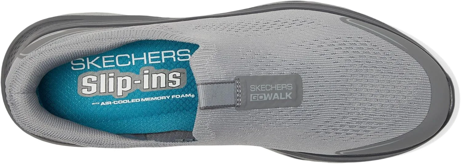 Мужские кроссовки Skechers Go Walk 7 без шнурков - легкая эволюция кроссовок, серый — фото 3