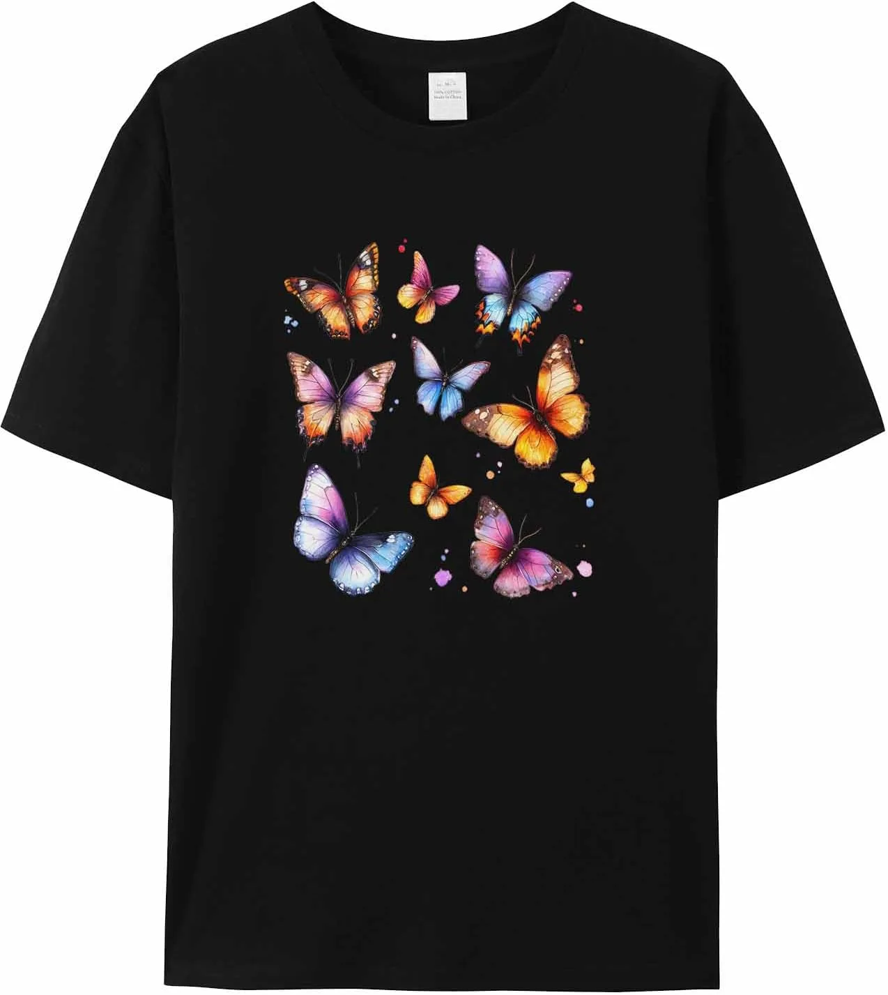 

Мужская футболка с разноцветными бабочками, короткий рукав jdudh