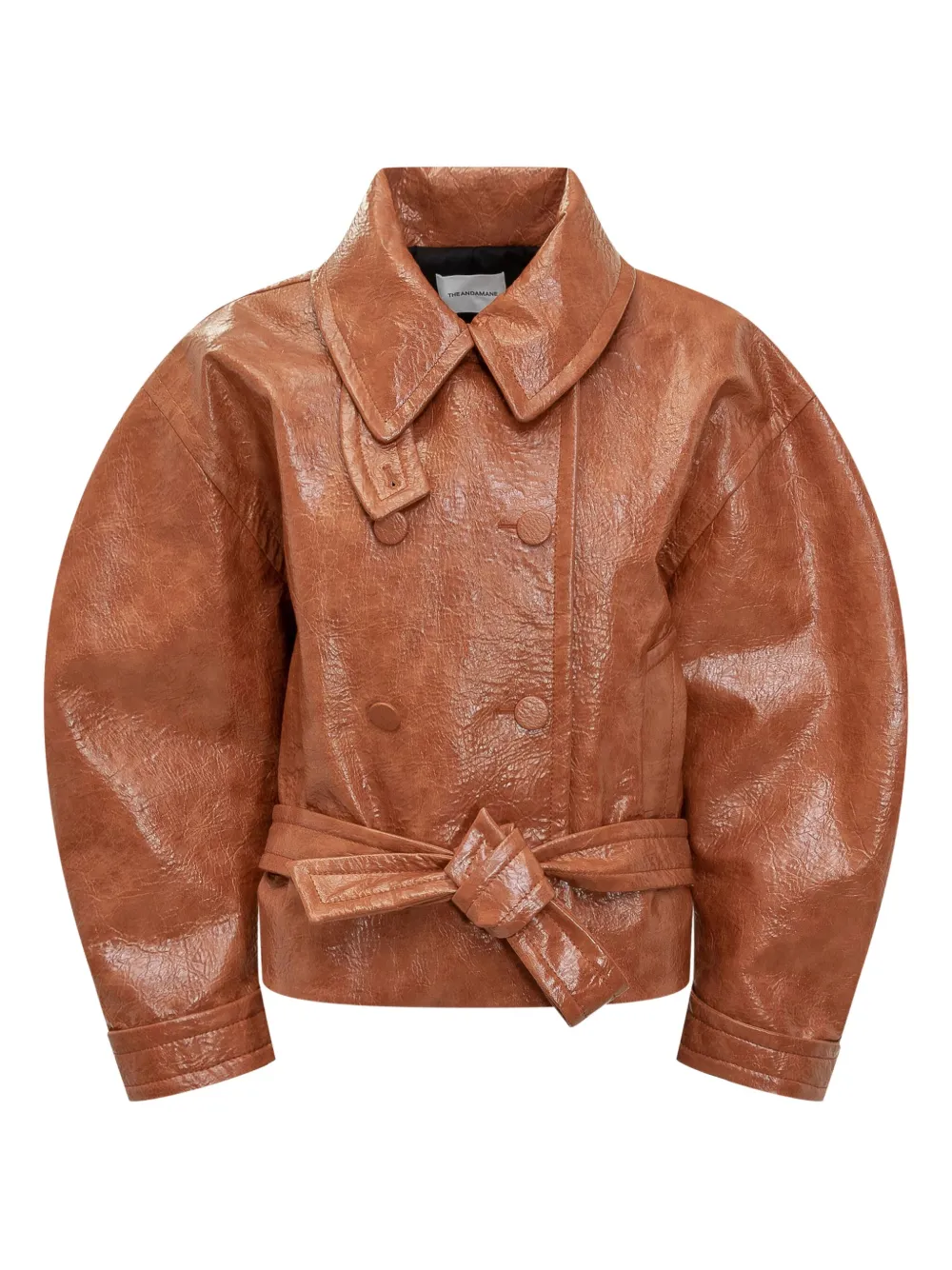 

Двубортный пиджак с объемными рукавами The Andamane, коричневый