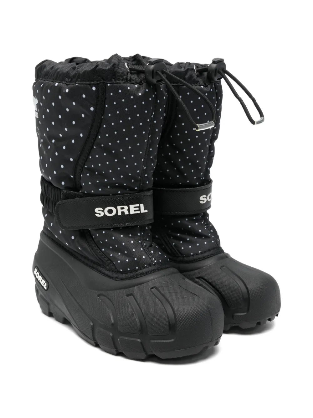 

Сапоги с ремешком в горошек Sorel Kids, черный