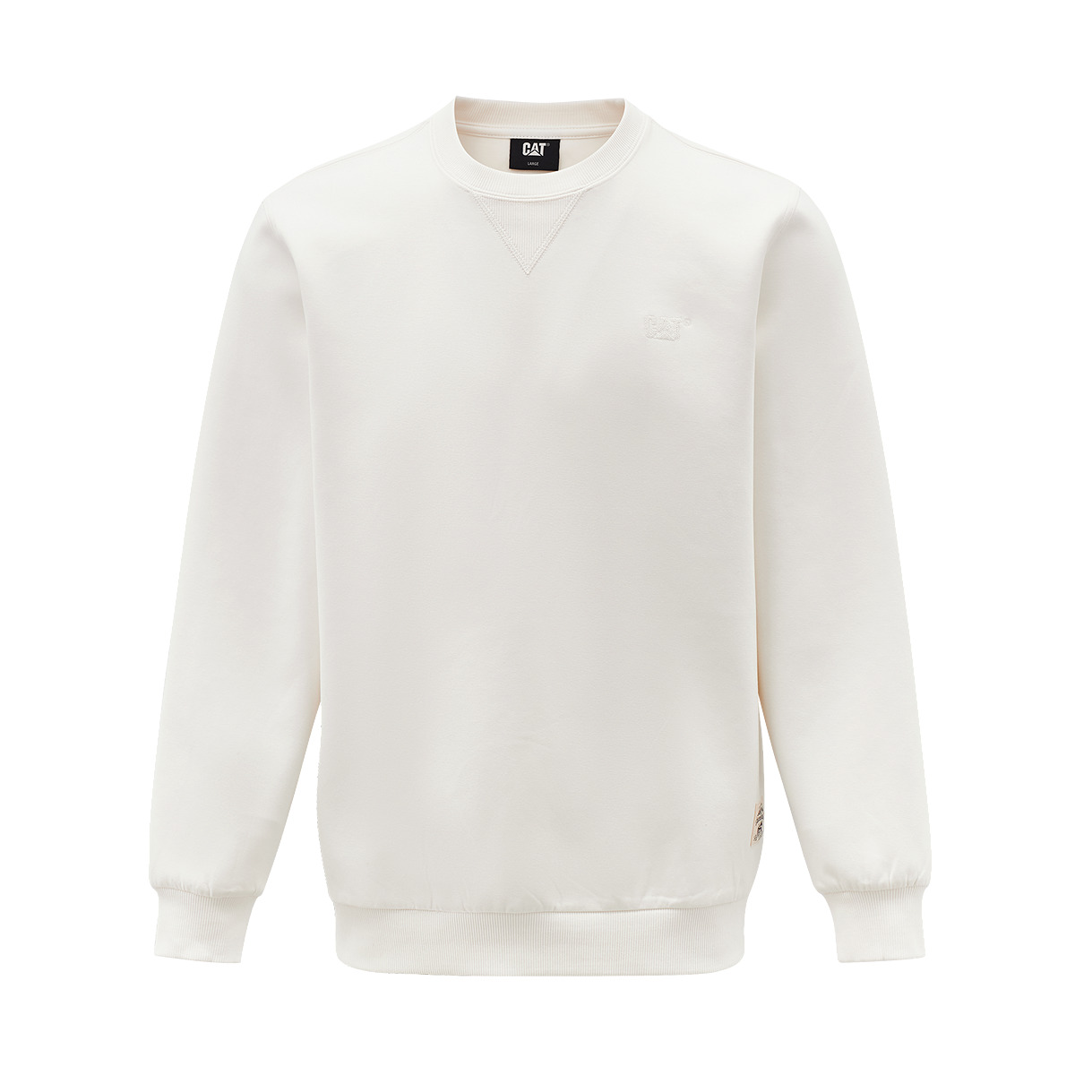 

Свитшот мужской с круглым вырезом Moderate Regular CAT, белый