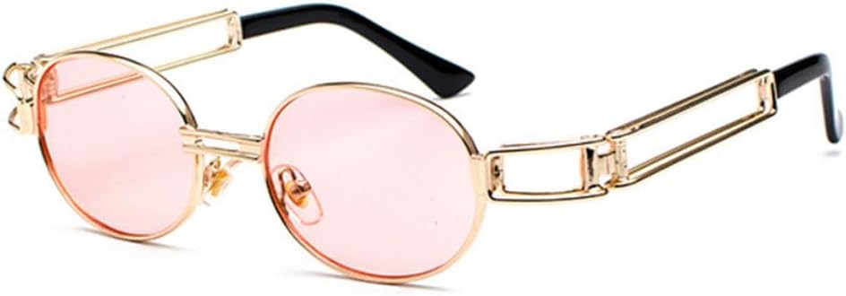 

Модные круглые солнцезащитные очки для женщин и мужчин в винтажном стиле с металлической оправой и в стиле стимпанк, солнцезащитные очки для мужчин с защитой от УФ-излучения UV400 TYUVIVO, Gold-pink