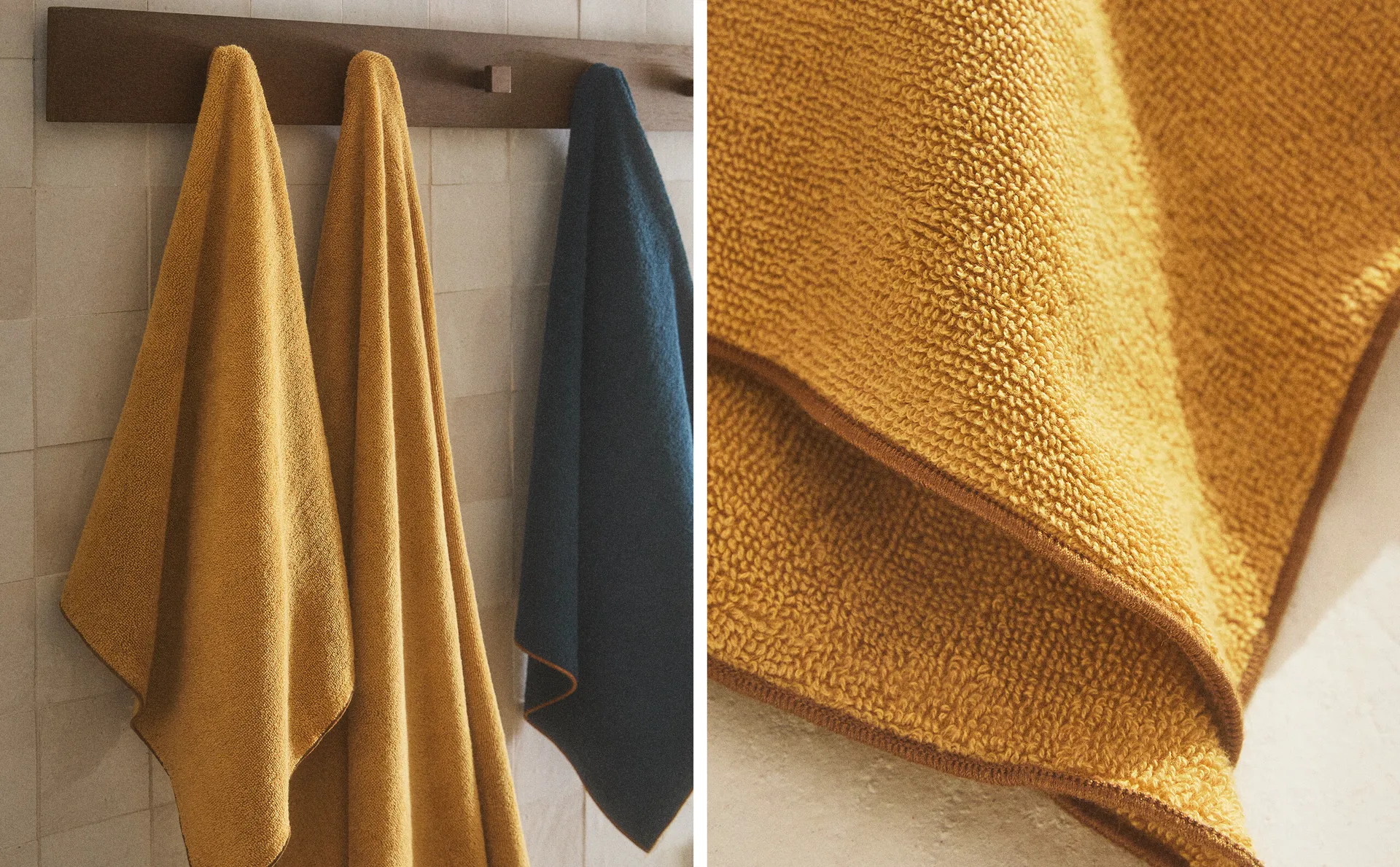 

Хлопковое полотенце с оверлоком Zara Home, белый