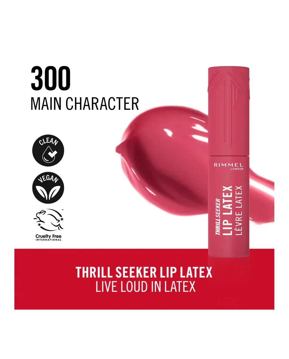 Блеск для губ Thrill Seeker Lip Latex Lip Gloss London Rimmel, 300 Main Character — фото 3
