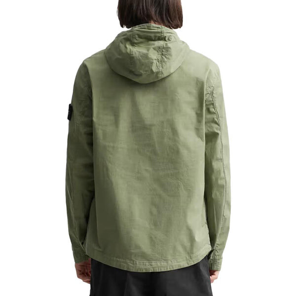 Куртка supima cotton twill stretch hooded jacket 'sage' Stone Island, зеленый — фото 4