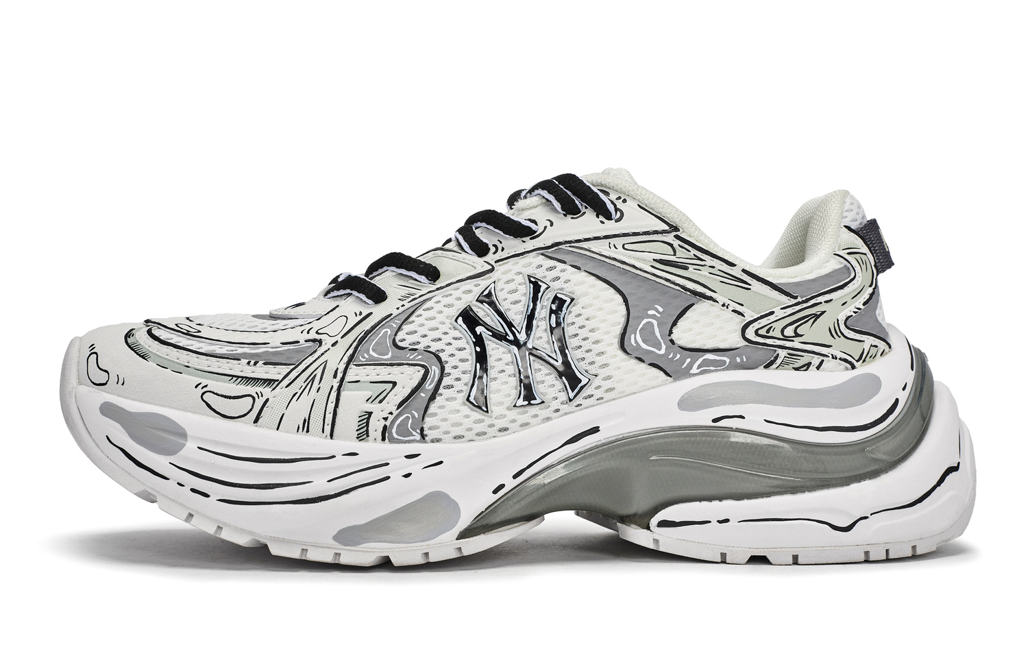 

MLB Кроссовки низкие дышащие New York Yankees Unisex Black White