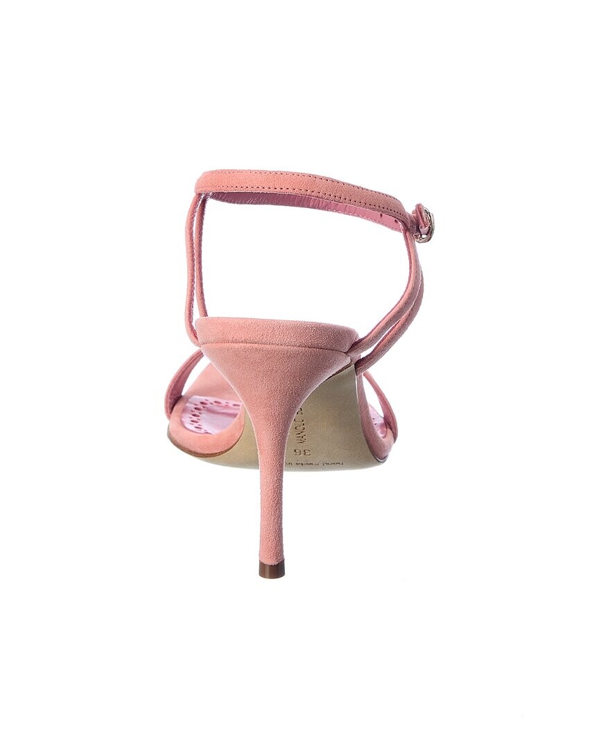 

Замшевые сандалии Manolo Blahnik Elvira 60, розовый
