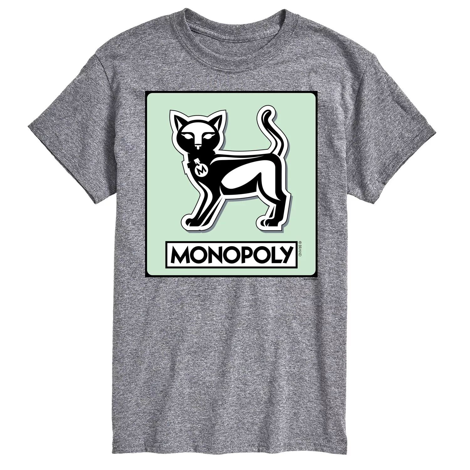 

Футболка с жетоном игры Big & Tall Monopoly Cat Licensed Character, серый