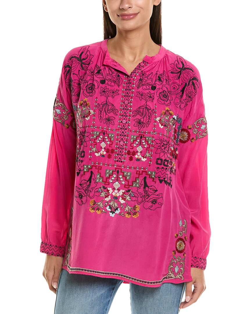 

Johnny Was Никкола Шелковая туника, розовый