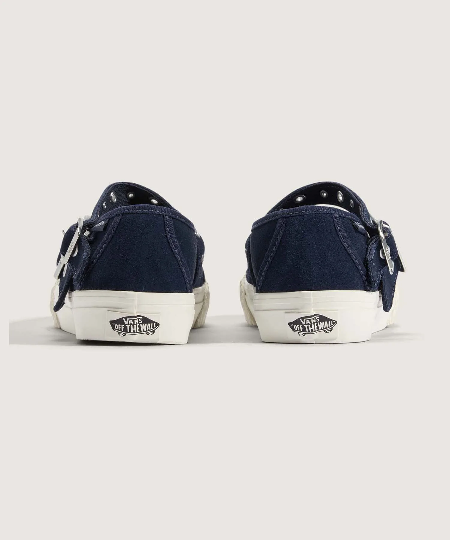 Унисекс кроссовки-мэри-джейн из натуральной кожи VANS с двойными ремешками тёмно-синие — фото 4