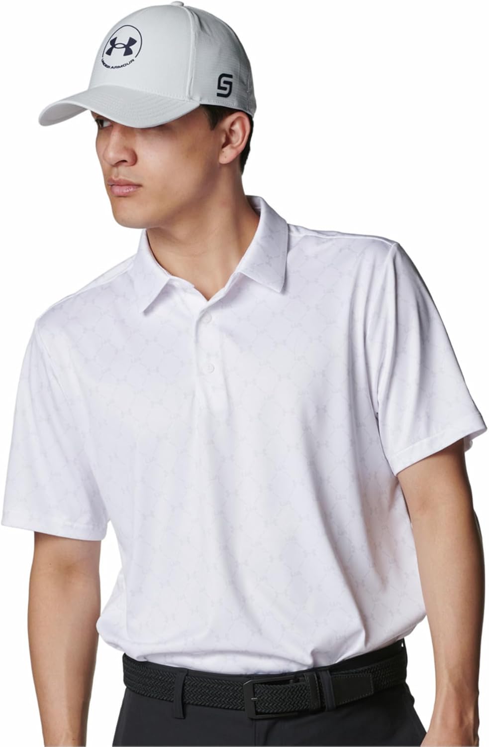 

Мужская рубашка-поло для гольфа UNDER ARMOUR UA ArmorDry Micro Monogram, белый/серый