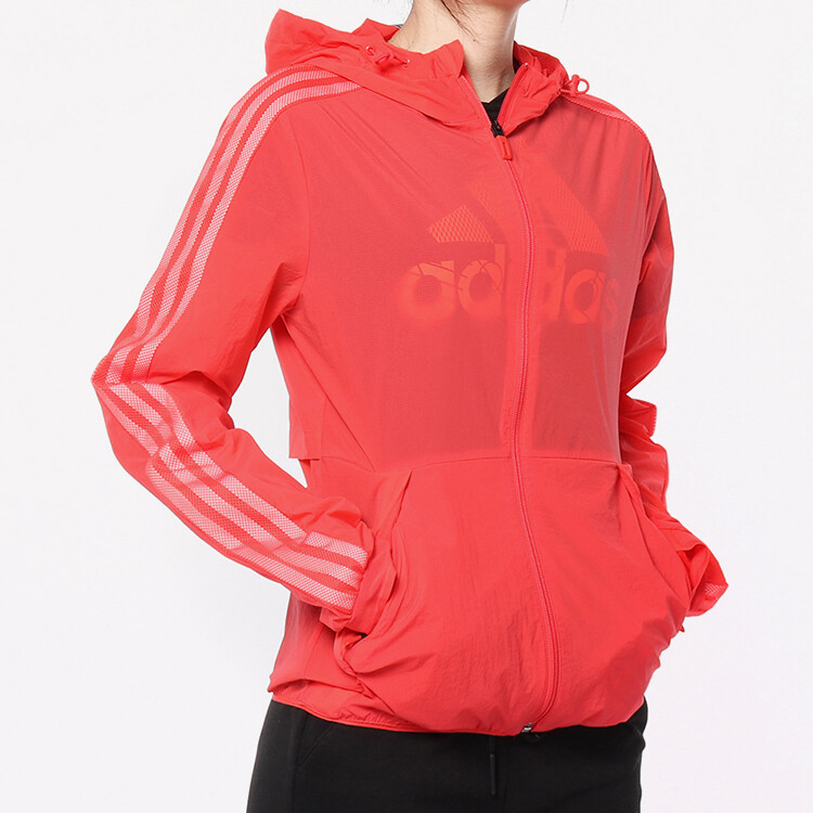 Куртка женская красная Adidas, красный — фото 3