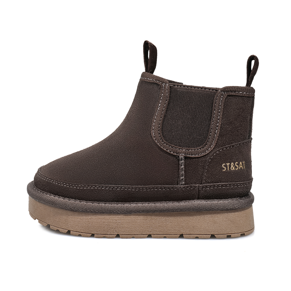 

Непромокаемые утепленные высокие детские ботинки с противоударным носком ST&SAT, Mocha[Fleece-Lined]