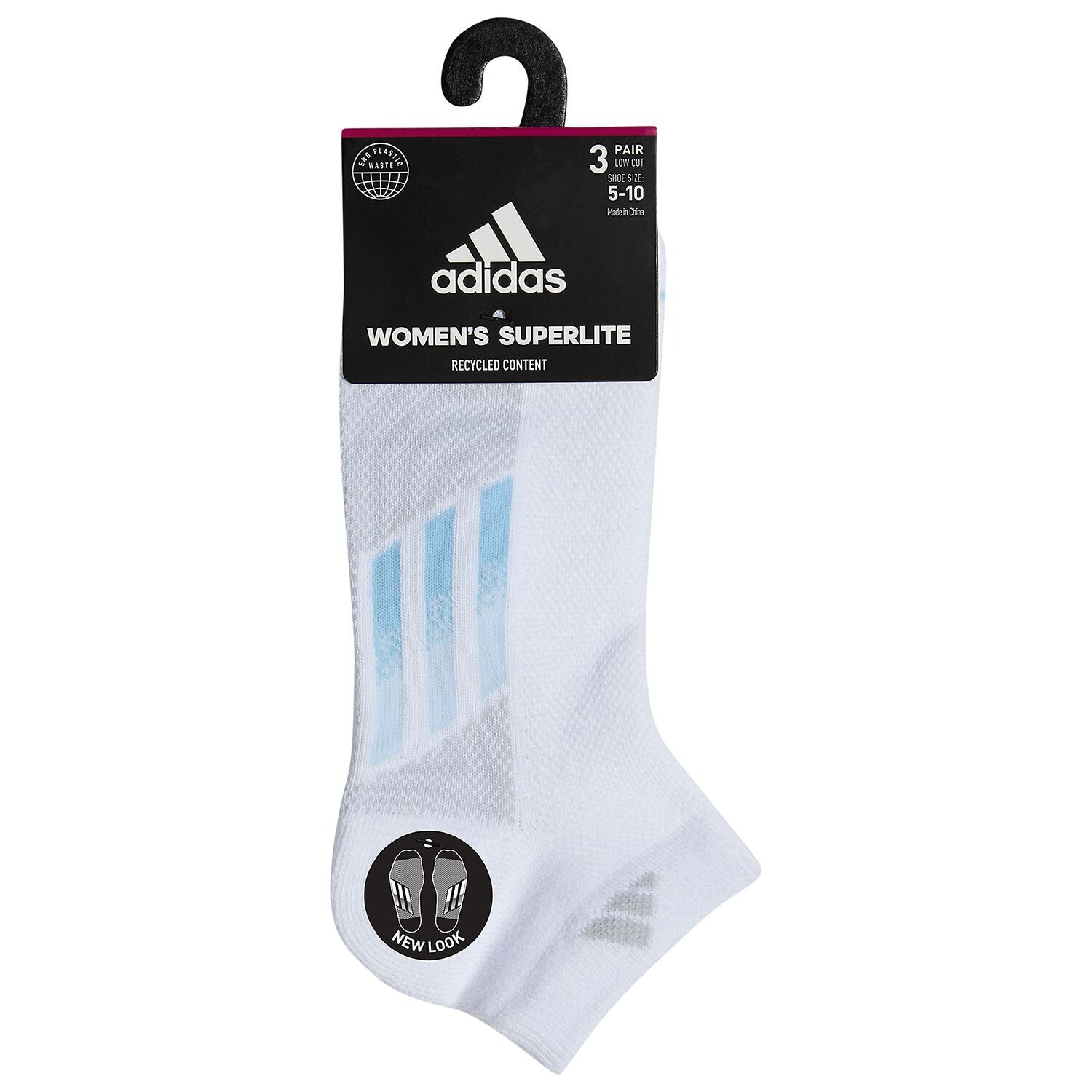 

Женские низкие носки adidas Superlite Stripe, 3 пары adidas, черный