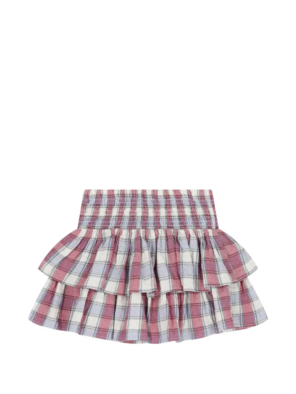 Клетчатая юбка с оборками Tommy Hilfiger Junior, белый — фото 2