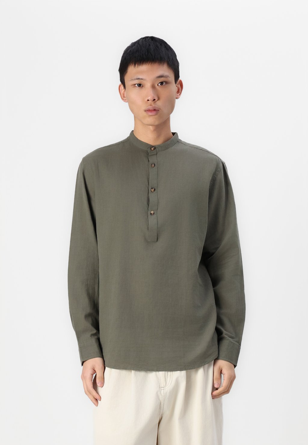 

Рубашка JJESUMMER HALF PLACKET SHIRT Jack & Jones, оливковый