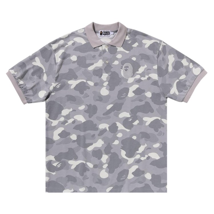 

Поло BAPE City Camo Large Ape Head Polo Relaxed Fit, серый