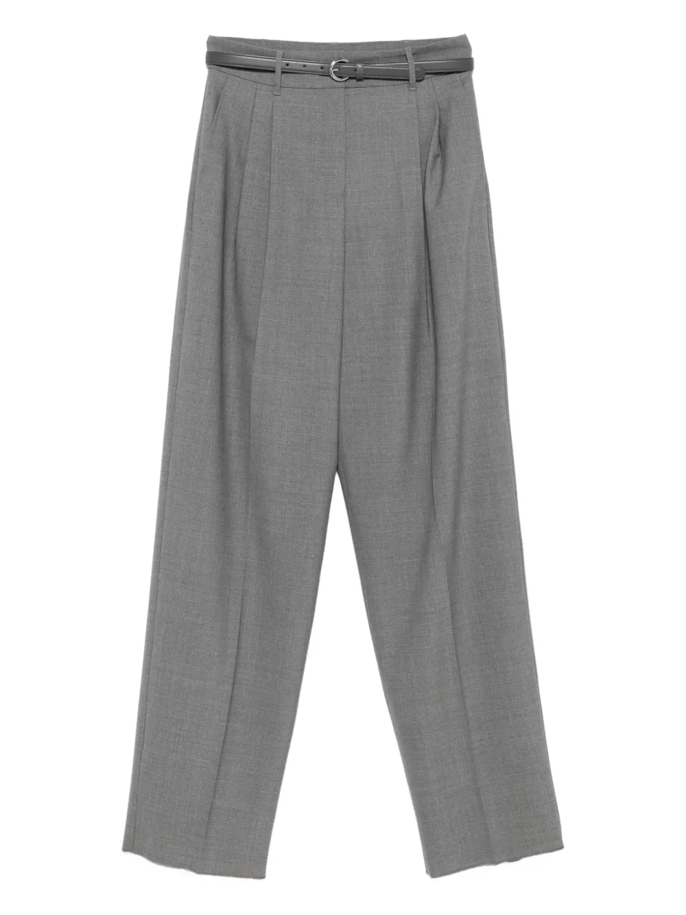 

Брюки со складками спереди и поясом MAX MARA, серый