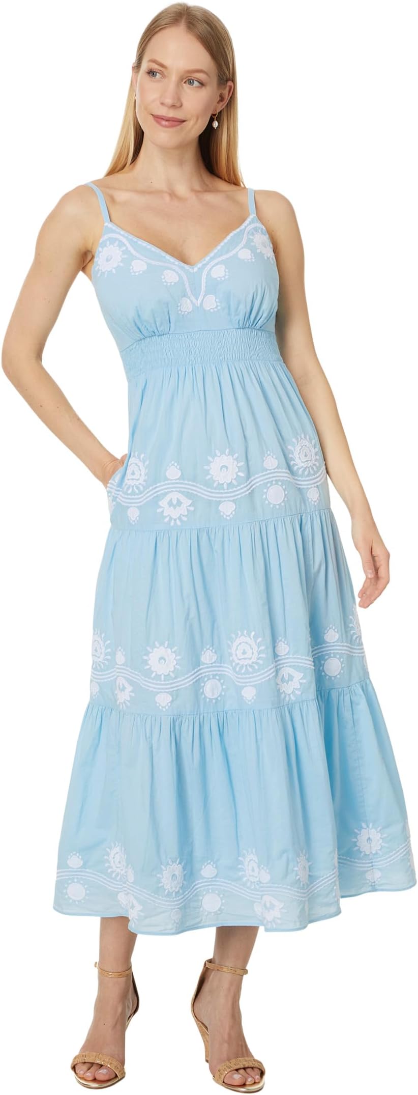 

Платье Lilly Pulitzer Aviry Embroidered Cotton, цвет Hydra Blue