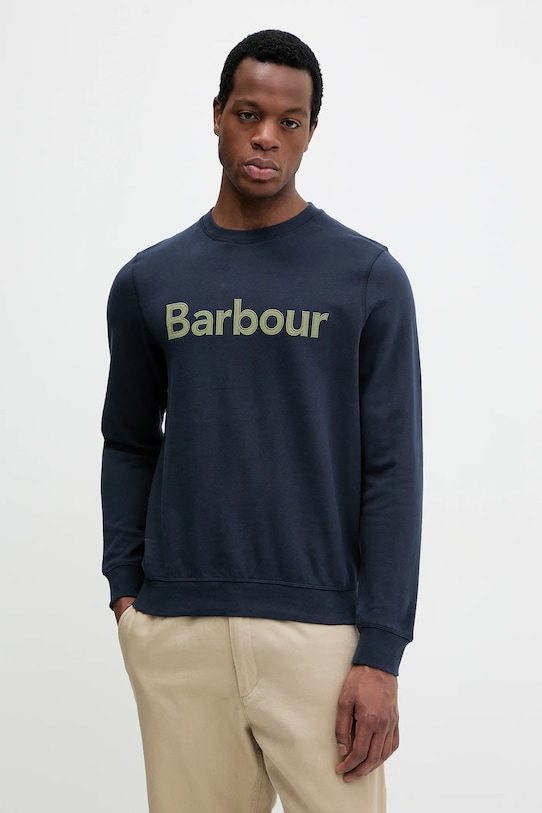

Хлопковая толстовка Pique Applique Crew Sweatshirt Barbour, темно-синий