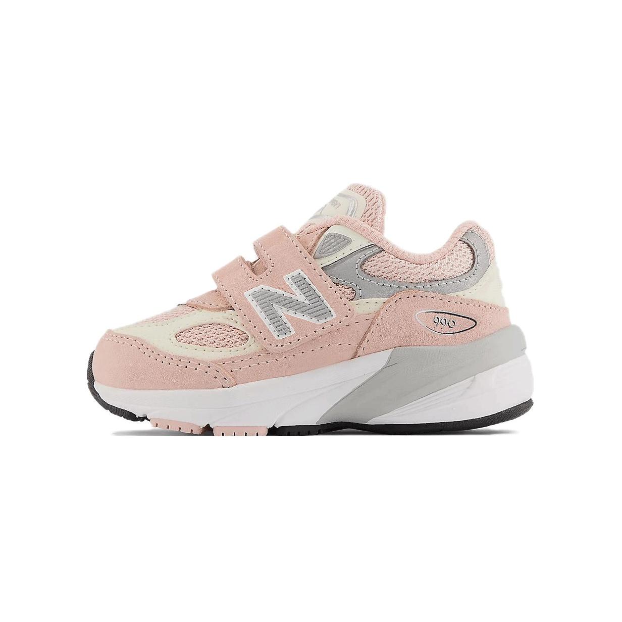 

New Balance Низкие детские ботинки NB 990 V6 Hook And Loop розовые белые