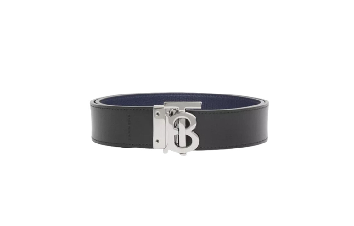 

Ремень мужской Burberry с серебряной пряжкой, черный