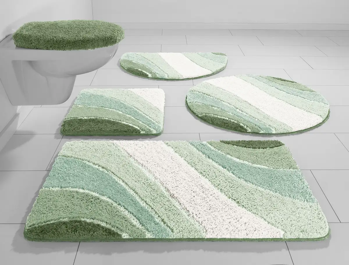 

Мой домашний коврик для ванной "Джози", высота 20 мм, с противоскользящим покрытием My home круглый (Ø 80 см), цвет salbeigrün