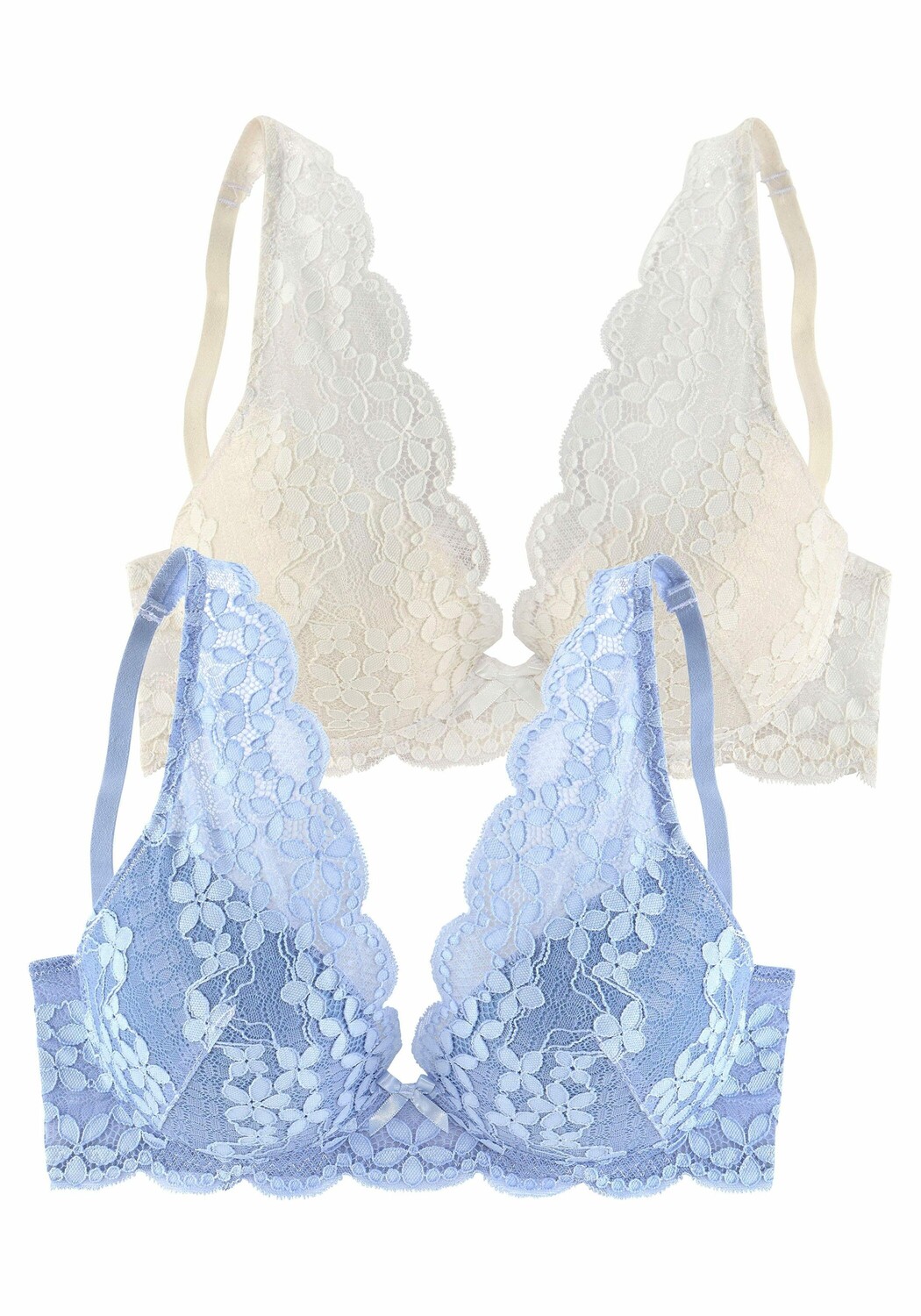 

Бюстгальтер пуш ап PETITE FLEUR, цвет himmelblau+creme