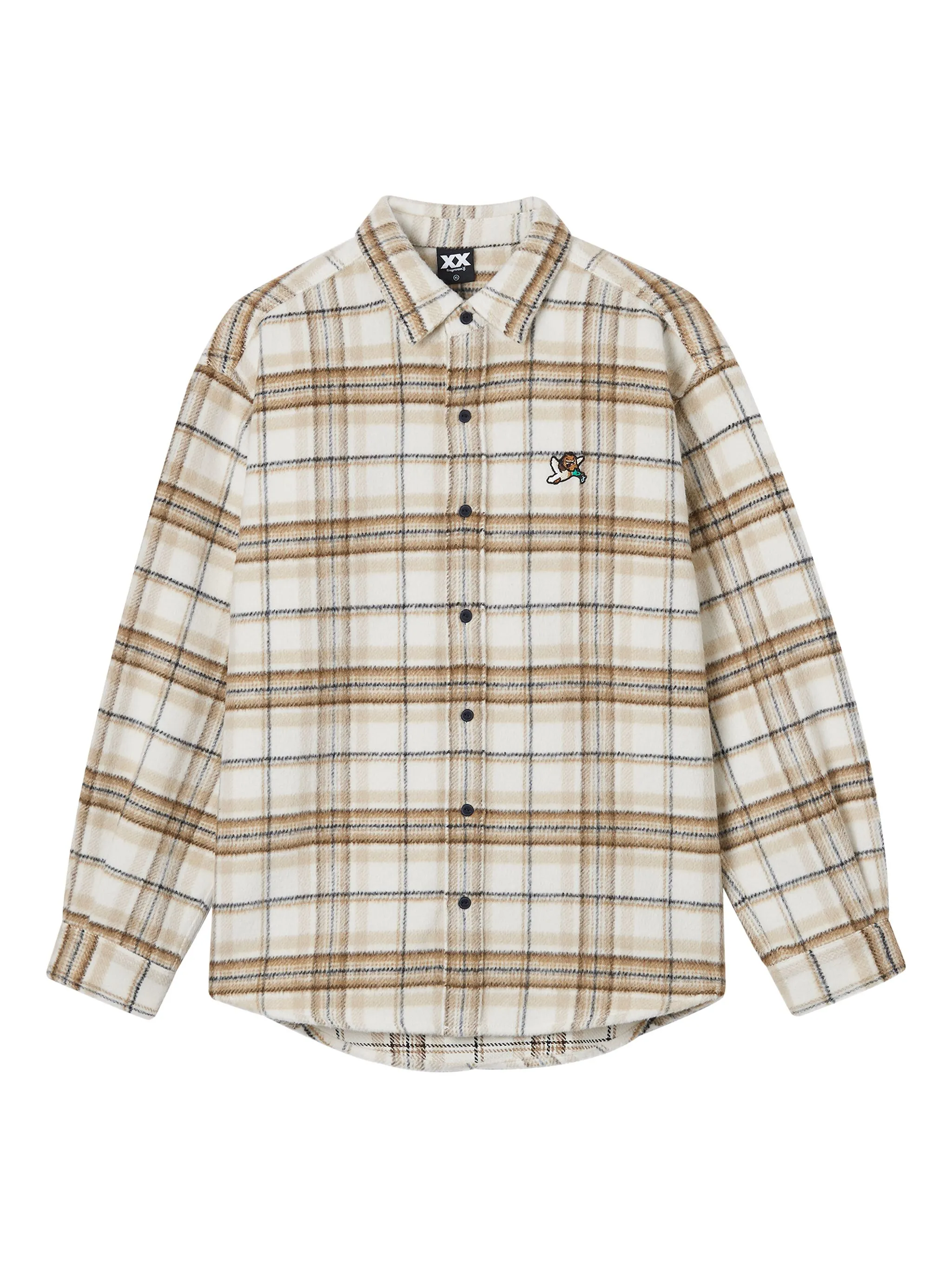 

Клетчатая рубашка с длинными рукавами Fingercroxx, белый