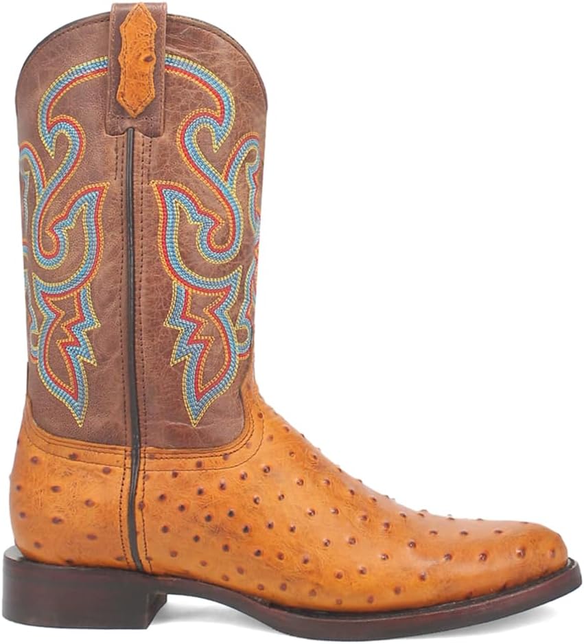 

Мужские повседневные сапоги Dingo Ranger из кожи с принтом под страуса, круглый носок, средней длины - серые