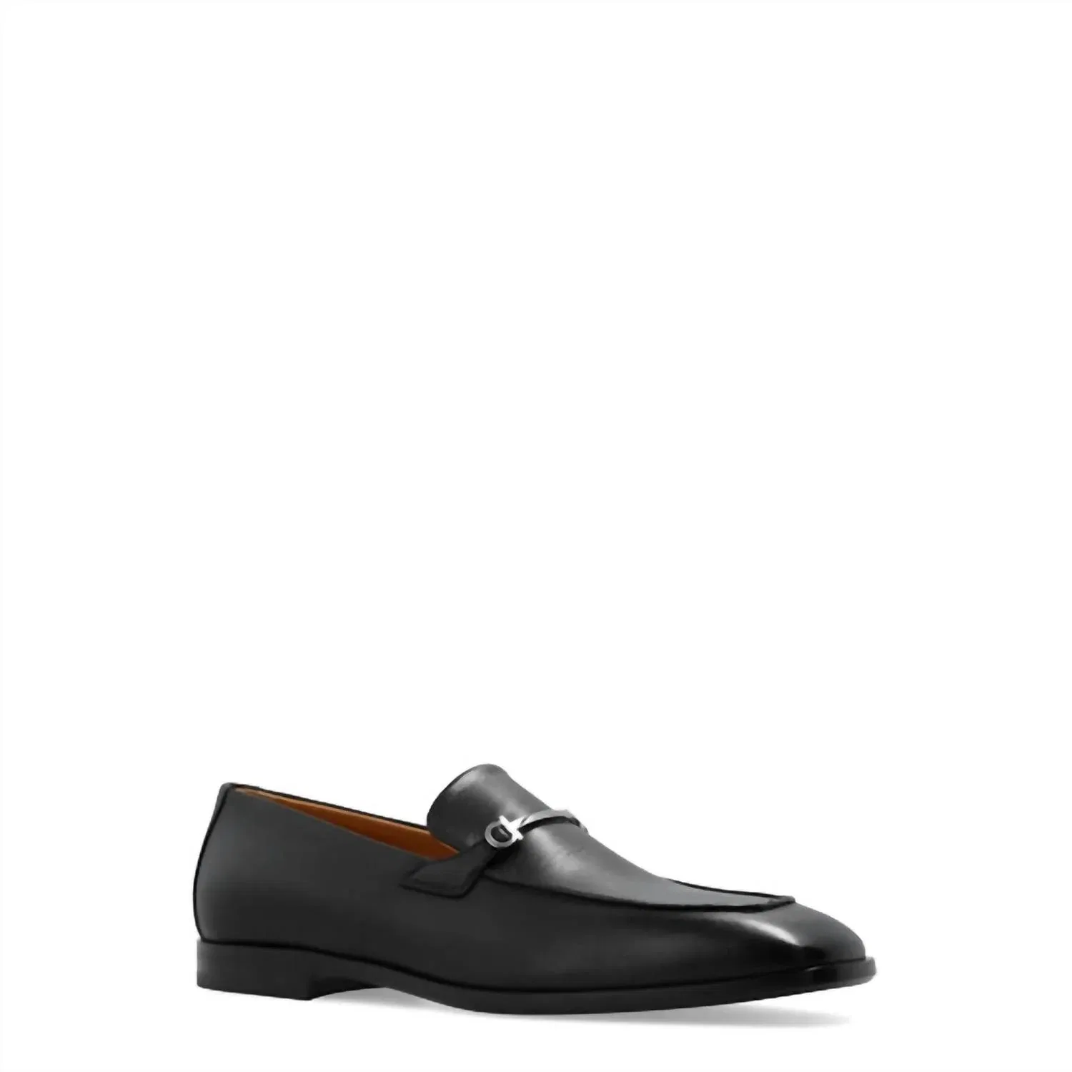 Salvatore Ferragamo Мужские кожаные мокасины Gancini Ornament черного цвета — фото 2