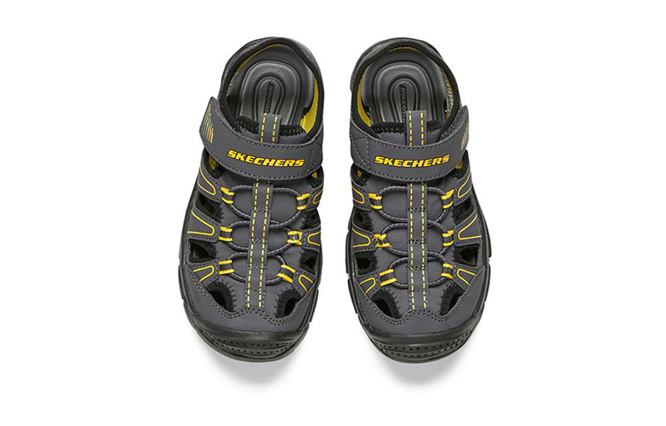 Низкие детские сандалии серо-черные подростковые Skechers Kids — фото 4