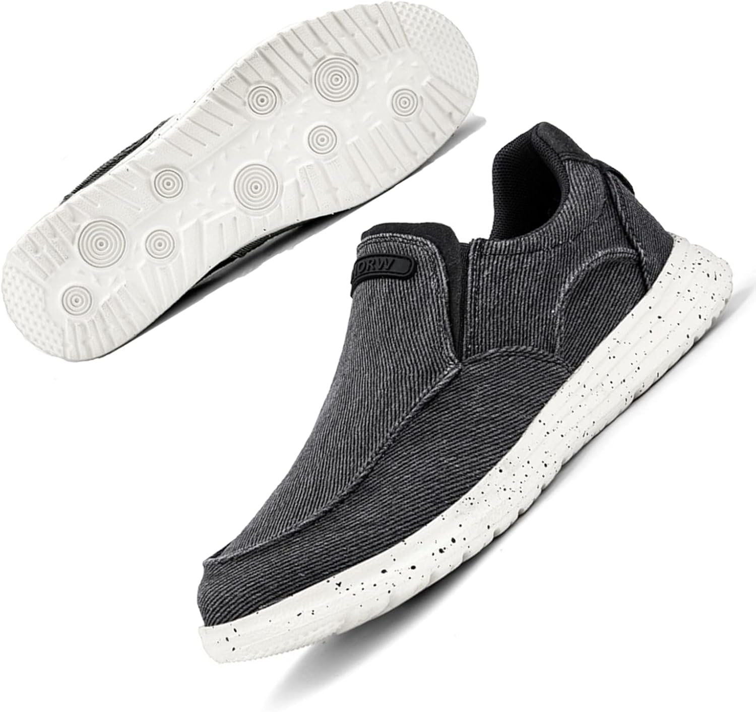 

Мужские слипоны из канвы с поддержкой свода стопы, повседневные дышащие легкие кроссовки для подошвенного фасциита, обувь для ходьбы внутри и на улице Crepuscute, черный