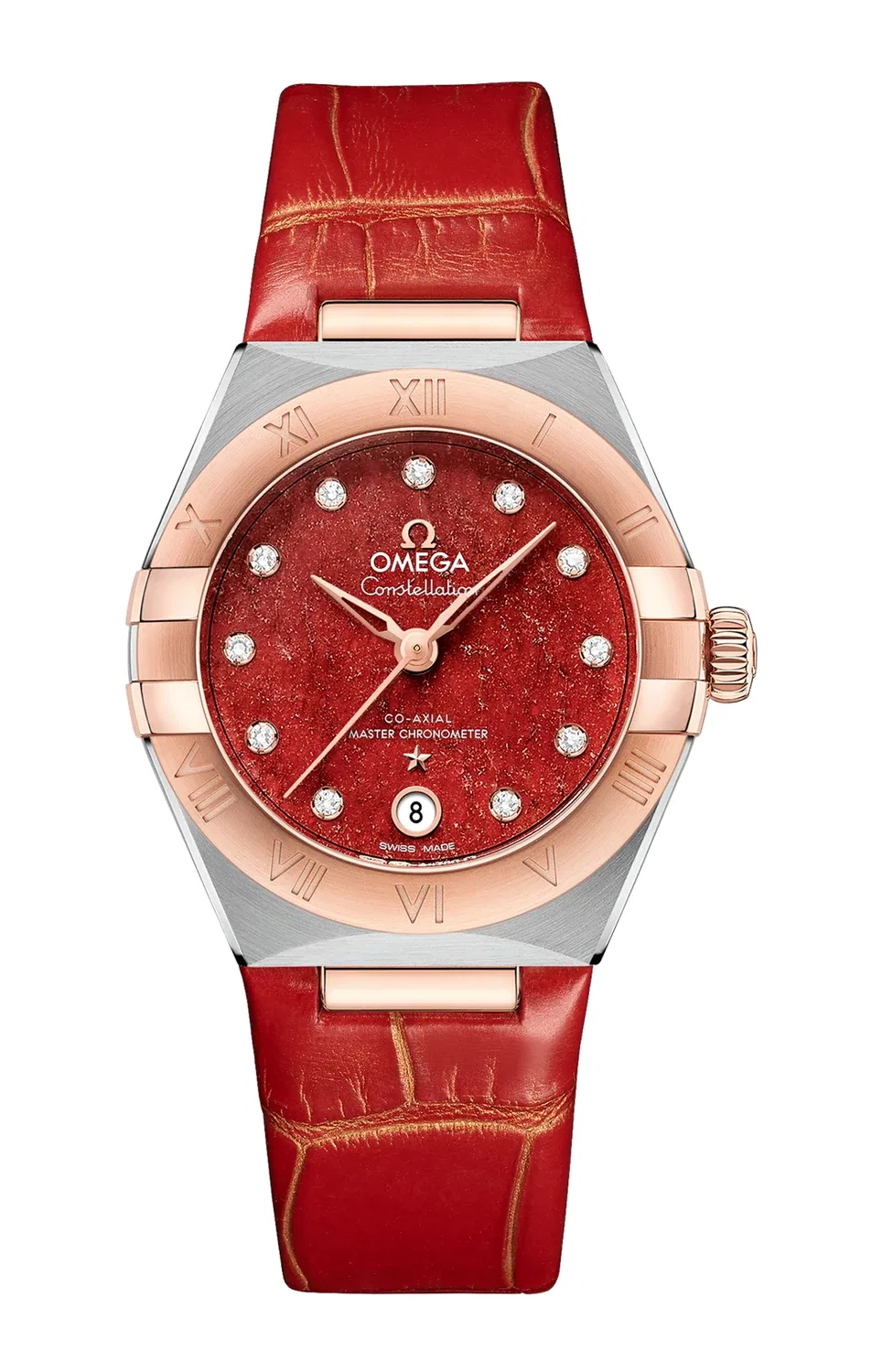 CONSTELLATION 29 ММ, СТАЛЬ-ЗОЛОТО SEDNA НА СТАЛИ-ЗОЛОТЕ SEDNA - 131.23.29.20.99.002 OMEGA, черный